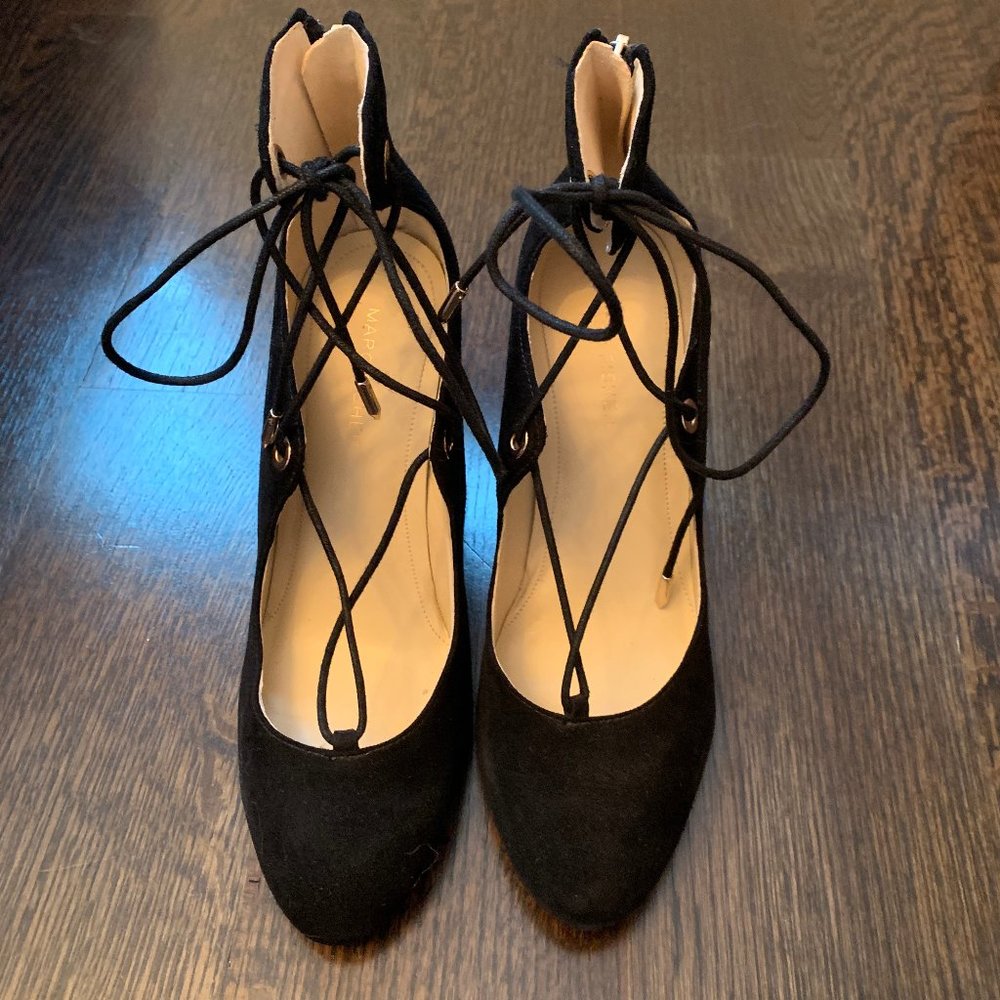 Black Marc Fisher Lace Up Heels